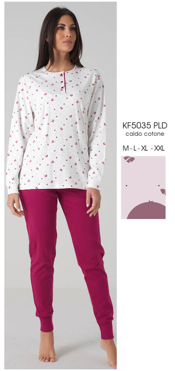 ART. KF5035 PLD- pigiama donna m/l interlock kf5035 pld - Fratelli Parenti